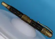 Jr. Juno Rollerball Pen in Antique Brass with Burnished Bronze Lava Flow Barrel