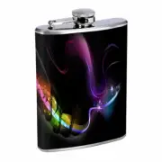Rainbow Music Staff Em1 Flask 8oz Stainless Steel Hip Drinking Whiskey
