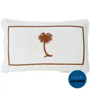 PALM COVE Palm Tree Brown and White Cushion Cover 30 cm by 50 cm