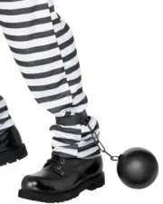 Orange Convict Prisoner Jailbird Inmate Mens Costume | Handcuffs Or Ball & Chain