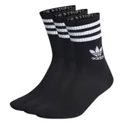 Adidas Unisex Mid Cut Crew Sock 3-Pack - Black