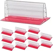 12pcs Name Tag Holders for Desks Adhesive Sign Panel Holders Easy to Use Sturdy for Classroom and Office