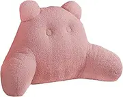 ele ELEOPTION Cute Reading Pillow Back Pillow for Bed Sitting up Bed Rest Pillow with Arms Backrest Pillows Adult Washable Pink