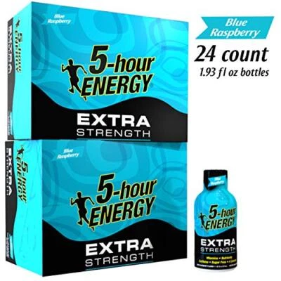5-hour ENERGY Shot, Extra Strength Blue Raspberry, 1.93 Ounce, 12 count (2-Ca...