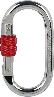 25KN Prof ional Carabiner Screw Locking Gate Carabiner Heavy Duty O-Shape Steel Buckle Lightweight Hammock Locking Clip for Rappelling Ca ng Hammock Gear Quick Clip Equipment Red