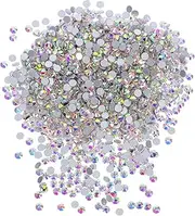 GANAZONO 1440pcs Glass Rhinestones: 3.8-4.0mm DIY Round Craft Gems for Nail Artists - Decorative Diamonds Embellishment for Fabric