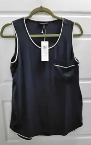 New Eileen Fisher Taupe 100% Silk Stretchy Tank Top sz L $238rt