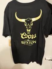 Brixton Coors NWT Men’s Logo T Shirt Size Large Black Buckle