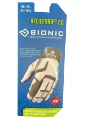 Bionic Men's Right Hand ReliefGrip 2.0 Golf Glove - Silver Size ML