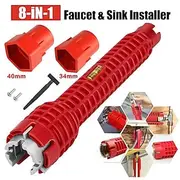 8 In 1 Multifunction Faucet and Sink Installer Tool Faucet Wrench Tool Plumbing Tool Water Pipe Spanner for Kitchen Bathroom Toilet Water Pipe