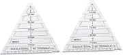 COHEALI Acrylic Quilting Templates 2pcs Equilateral Triangle Ruler Marking Ruler for Patchwork Sewing Projects