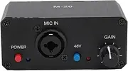 Microphone Preamp, High Gain Mic Preamplifier Booster 48V Phantom Power XLR Output Audio Mixer Preamp Dynamic Condenser Microphones for Dynamic and Condenser Microphones Booster