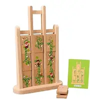 Monkey Matching Puzzle - Colorful Brain Teaser Puzzles with Cards,Wooden Early Educational Learning Tool, Kids Travel Games for Boys, Girls