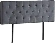 Linen Fabric Queen Bed Deluxe Headboard BedHead - 80mm Thick Grey