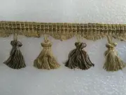 6 yards TASSEL FRINGE 3"- BROWN/BLACK/BEIGE/GOLD-Upholstery Drapery Fabric Trim
