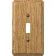 Amerelle 1-Gang Solid Oak Toggle Switch Wall Plate, Light Oak 901TL Amerelle