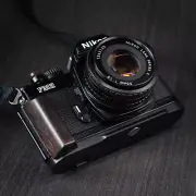 Wood L Hand Grip + Aluminum Alloy Baseplate For Nikon FM2 FM3A FM FE FE2 Camera