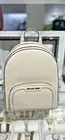Michael Kors Jaycee Medium Pebble Leather Zip Pocket Backpack Cream MSRP $498