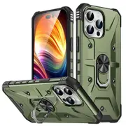 For iPhone 15 Pro Max Anti-Slip PC+ TPU Phone Case Kickstand Shockproof Protective Cover