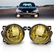 TangMiGe Fog Lights for Volkswagen GTI/Volkswagen Jetta 2006 2007 2008 2009 2010, Premium (VW GTI/Jetta) Fog Lamps Replacement, 1 Pair, Yellow Lens