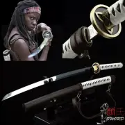 Real Sharp Walking Dead Sword Japanese Samurai Katana Leather-Wrapped Scabbard