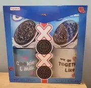 New Set Of OREO COOKIE Coffee Mugs “We Go Together Like” “Cookies & Milk”