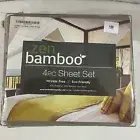 Zen Bamboo Polyester/Rayon Blend FULL Size Luxury 4-Piece Sheet Set (Taupe)