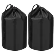 2 Pcs Stuff Sack, 9 x 17 Inch Waterproof Outdoor Storage Sack Drawstring Black
