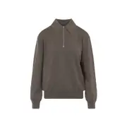 [Phoebe Philo] Phoebe Philo-Brown Zip Wool Polo-Donna XS STAND