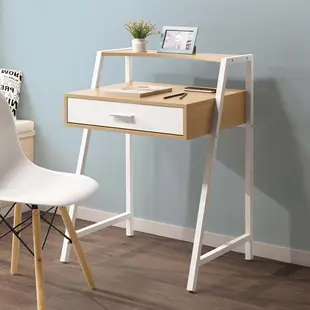 Boden-提爾2.2尺簡約一抽書桌/工作桌書桌(白色腳座)-65x50x93cm