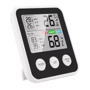 Digital Thermometer Hygrometer with Alarm for Humidity Control in For Rooms