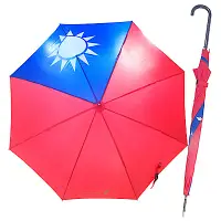 在飛比找Yahoo奇摩購物中心優惠-I TAIWAN 台灣國旗長柄自動開雨傘一把