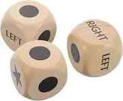 KICHOUSE 3pcs Dice for Left Medium Right Game Unique for Family Gatherings and Interactive Party Games and Safe