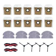 Accessories Sets for ROIDMI EVE CC Robot Vacuum Cleaner（Roller Brush*2+Dust Bags*10+Mops*8+Side Brush*4）