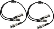 JOINPAYA 2Pcs Splitter Cables Dual Female to Male Mic Combiner Y Cable for Audio Mixing Console Durable Insulation for and Live Performances