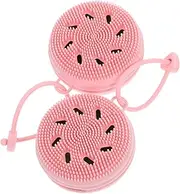 OFFIGAM 2pcs Soft Silicone Facial Scrubber Travel Baby Shampoo Brush Manual Face Cleansing Tool Portable Skincare Brush for Gentle Exfoliation