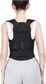 Corrector Back Brace Women and Men Spinal Support Lumbar Shoulder for Upper Lower Adjustable,Black-X-Large,Black-X-Large