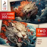 2 x JIGSAW PUZZLES 300pc ~ Fierce Ocean Roar - dynamic fantasy G2101