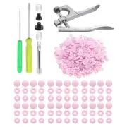 Plastic Snaps Fasteners with Snap Pliers, 200 Set T3 No-Sew Button Kit Pink