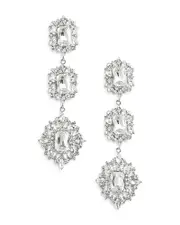 Self-Portrait Crystal Tiered Drop Earrings