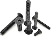 M1.6 M2 M2.5 M3 M4 M5 M6 M8 Black Grade 10.9 Steel DIN7991 Hexagon Hex Socket Head Flat Countersunk Allen Bolt Screw(18mm,M6 (10pcs))