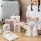 10Pcs Transparent Drawstring Bag Dust-Proof Travel Shoe Bag Waterproof Pocket
