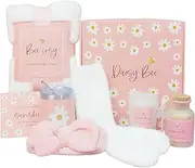 Valentine’s Day Gift for Her, Self-Care Set with Scented Candle, Cozy Plush Blanket, Coral Fleece Headband, Thoughtful Pampering Gift Box for Women, Girlfriend, Wife, or Best Friend