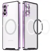 For Samsung S21 S20 FE Note 20 Ultra Magnetic Metal Frame Matte Slim Clear Cover