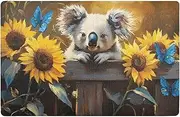 YMXFXP Koala Fence Cute Door mat Funny Cute Front Doormat for Indoor Outdoor Entrance Low Profile Non-Slip Floor Mats Home Decoration 20” x 32”