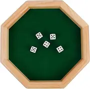 Dice Tray, Octagonal Wood Dice Mat, Rolling Tray Dice Box, Portable Dice Tray for Travel, Dice Rolling Tray for Family Gatherings, Wood Dice Rolling Box, Thanksgiving Dice Tray, Christmas Dice Rolling