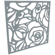 ProtectorAl 300-1200w x 300-1200h Silver Brushed/Gloss White Roses Unframed Composite Deco Panel