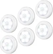AMIR (Upgraded Version) Motion Sensor Light, Cordless Battery-Powered LED Night Light, Stick-Anywhere Closet Light Stair Lights, Wall Lights for Hallway, Bedroom, Kitchen (White - Pack of 6)