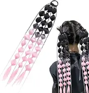 Bubble Ponytail Extension | Colorful Hair Extension with Hair Tie - 23.6 Inch Soft Hairpiece, Bubble Ponytail for Girls Festival Crazy Hair Day