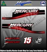 MERCURY 15hp - DECAL SET - OUTBOARD DECALS